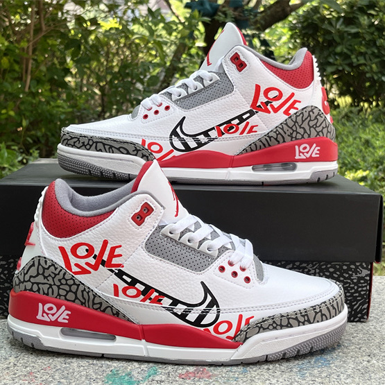 Air Jordan 3 OG “Fire Red”DIY Love Basketball Shoes   DN3707-160  - EUR FASHION