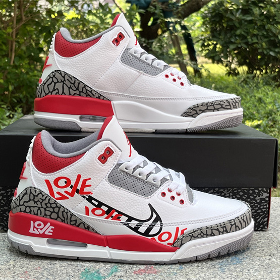 Air Jordan 3 OG “Fire Red”DIY Love Basketball Shoes   DN3707-160  - EUR FASHION