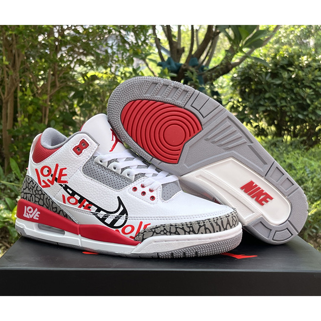 Air Jordan 3 OG “Fire Red”DIY Love Basketball Shoes   DN3707-160  - EUR FASHION