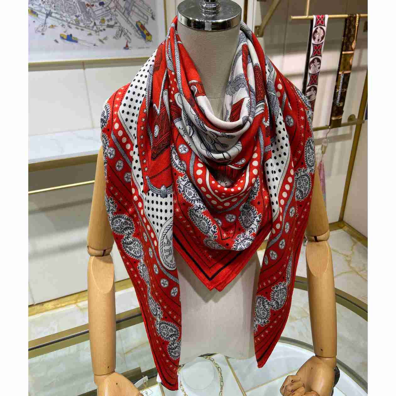 Hermes Zouaves et Dragons Bandana Shawl 140 - EUR FASHION