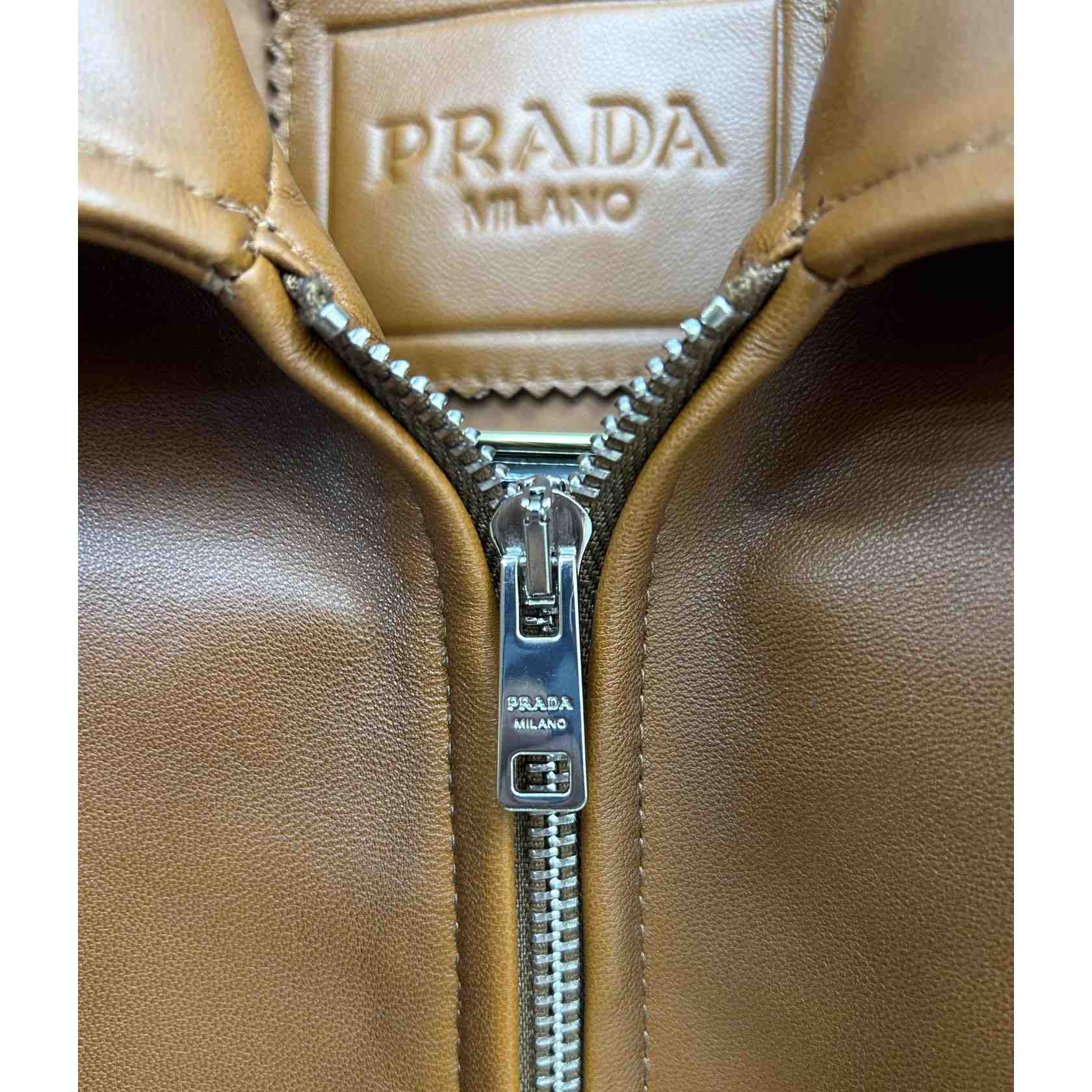 Prada Oversized Nappa Leather Bomber Jacket - EUR FASHION