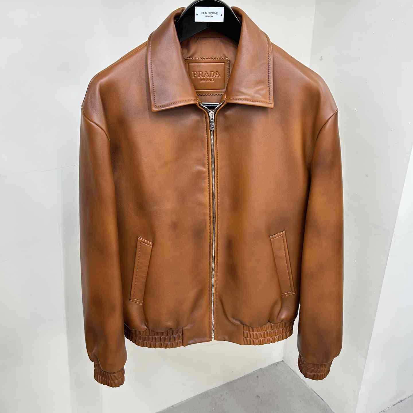 Prada Oversized Nappa Leather Bomber Jacket - EUR FASHION