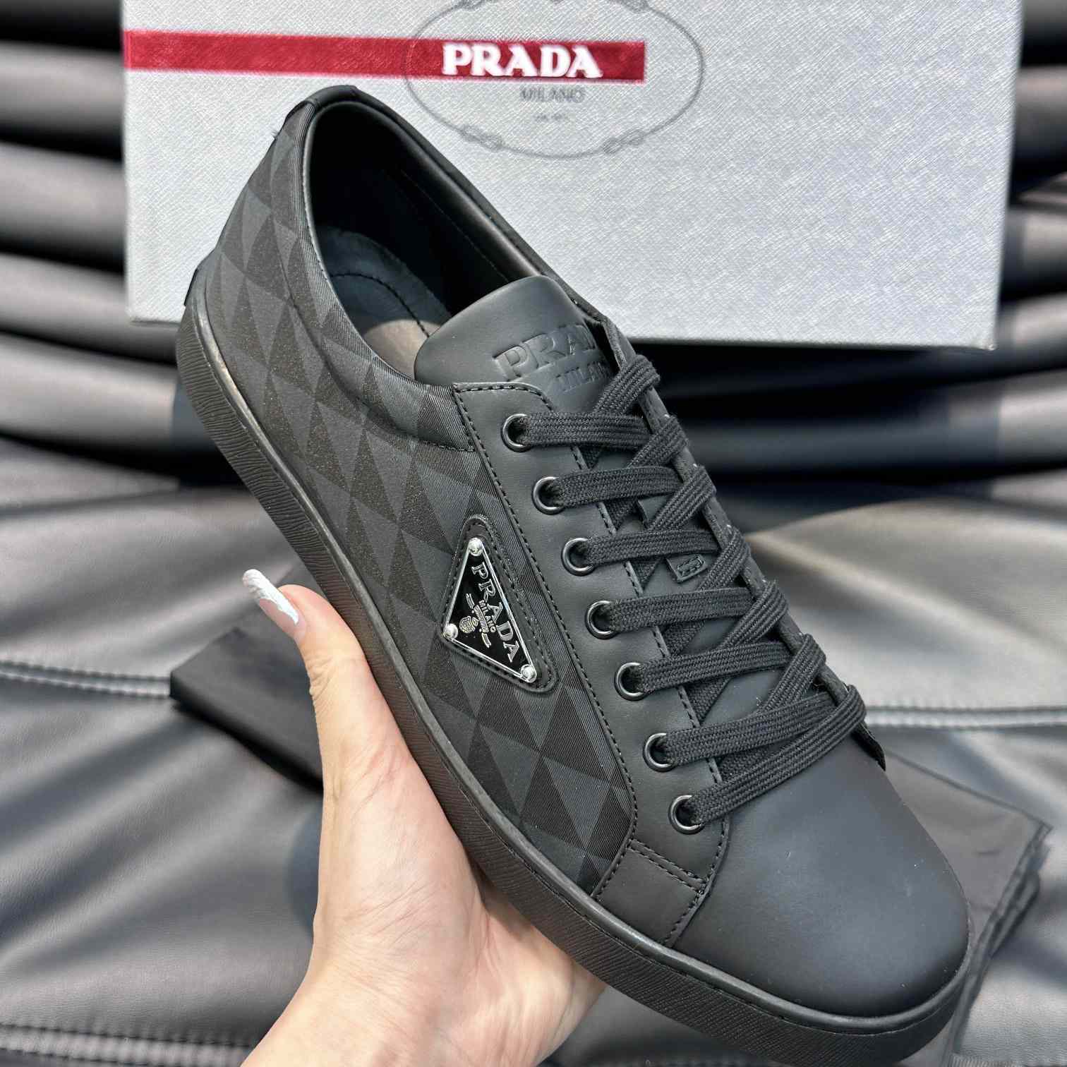 Prada Leather And Re-Nylon Sneakers - EUR FASHION