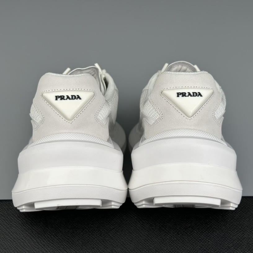 Prada Systeme Brushed Leather Sneakers With Bike Fabric And Suede Elements - EUR FASHION