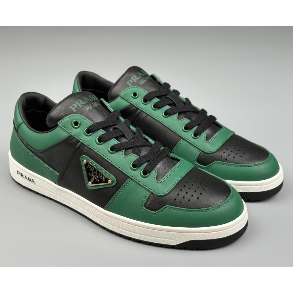 Prada Downtown Logo-plaque Leather Sneakers - EUR FASHION