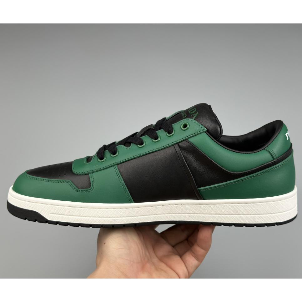 Prada Downtown Logo-plaque Leather Sneakers - EUR FASHION