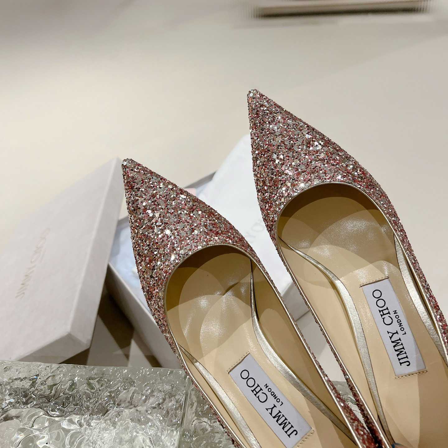 Jimmy Choo Love 65mm Glitter-detail Pumps - EUR FASHION