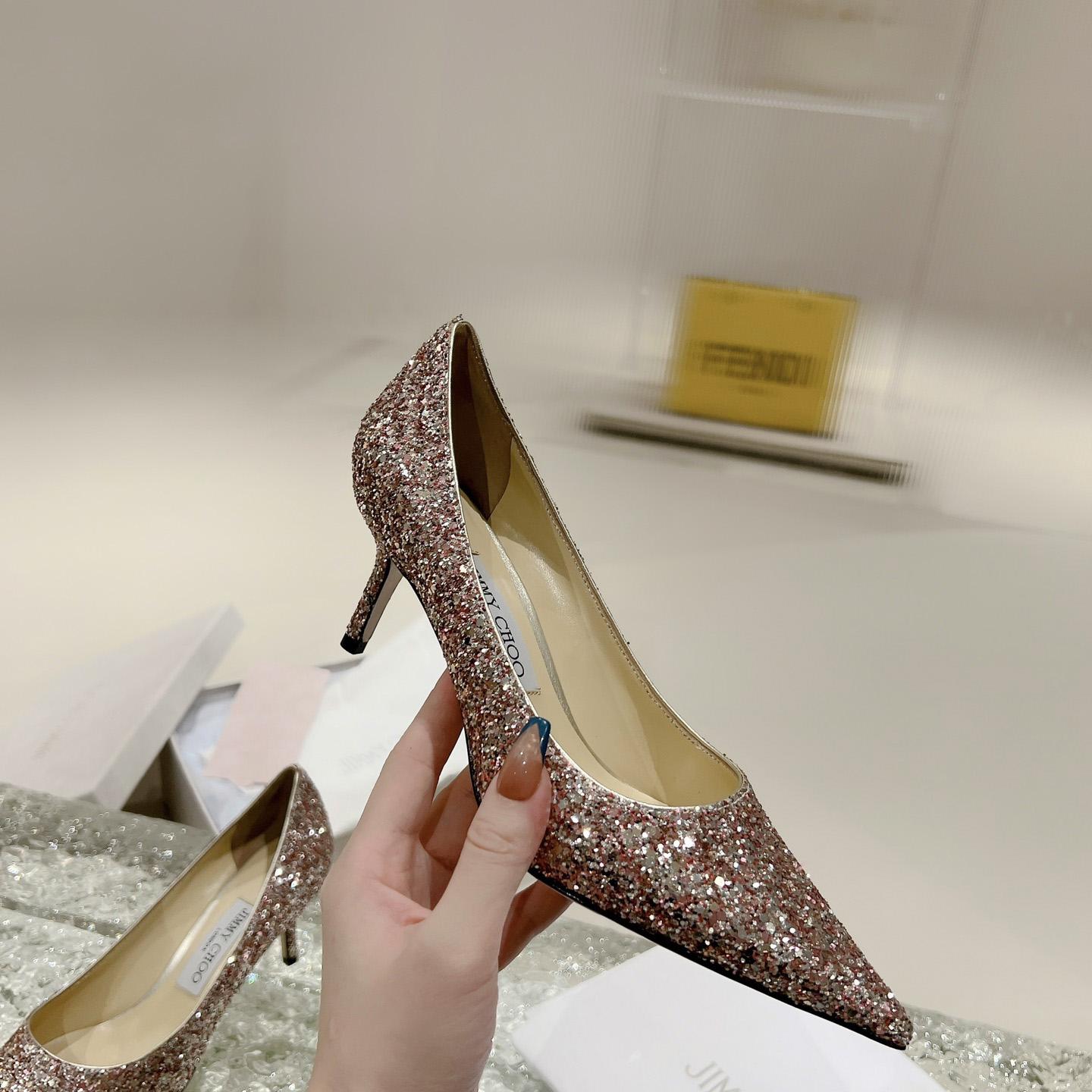 Jimmy Choo Love 65mm Glitter-detail Pumps - EUR FASHION