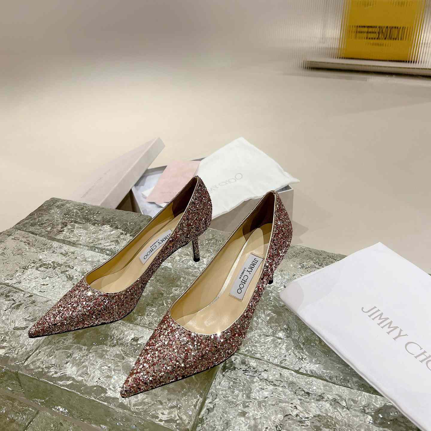 Jimmy Choo Love 65mm Glitter-detail Pumps - EUR FASHION