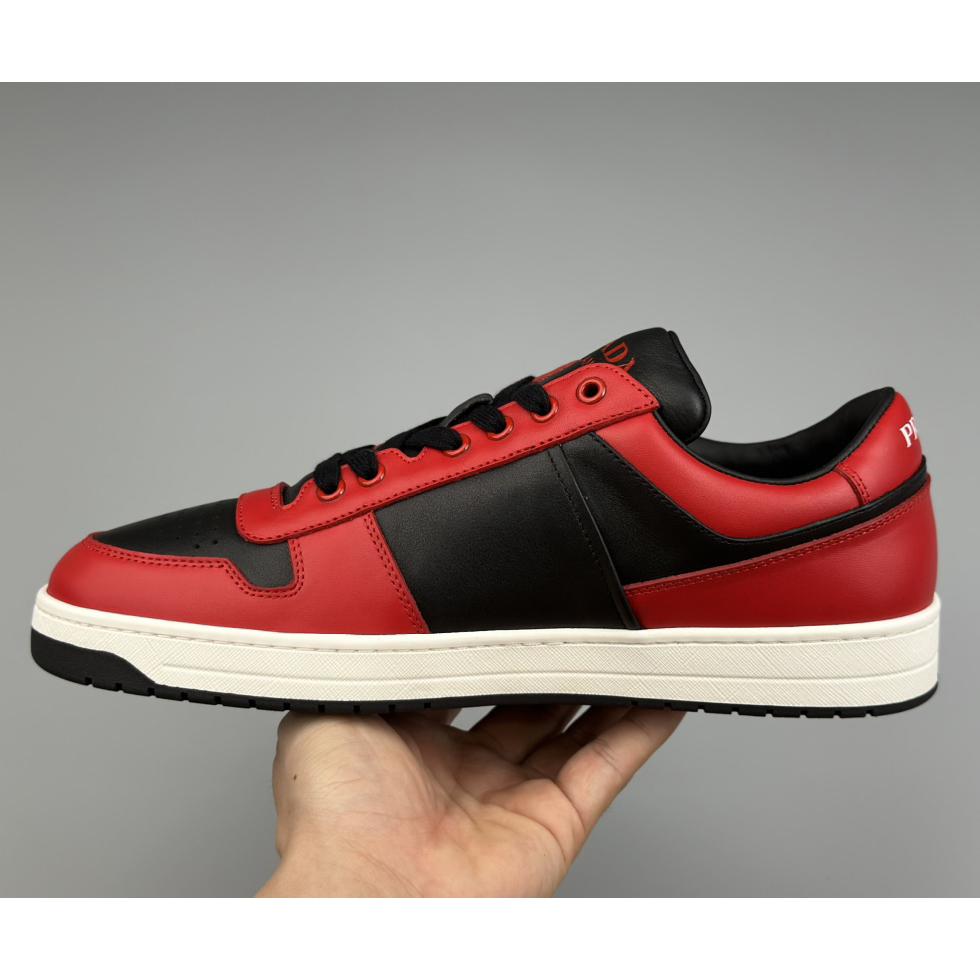 Prada Downtown Logo-plaque Leather Sneakers - EUR FASHION