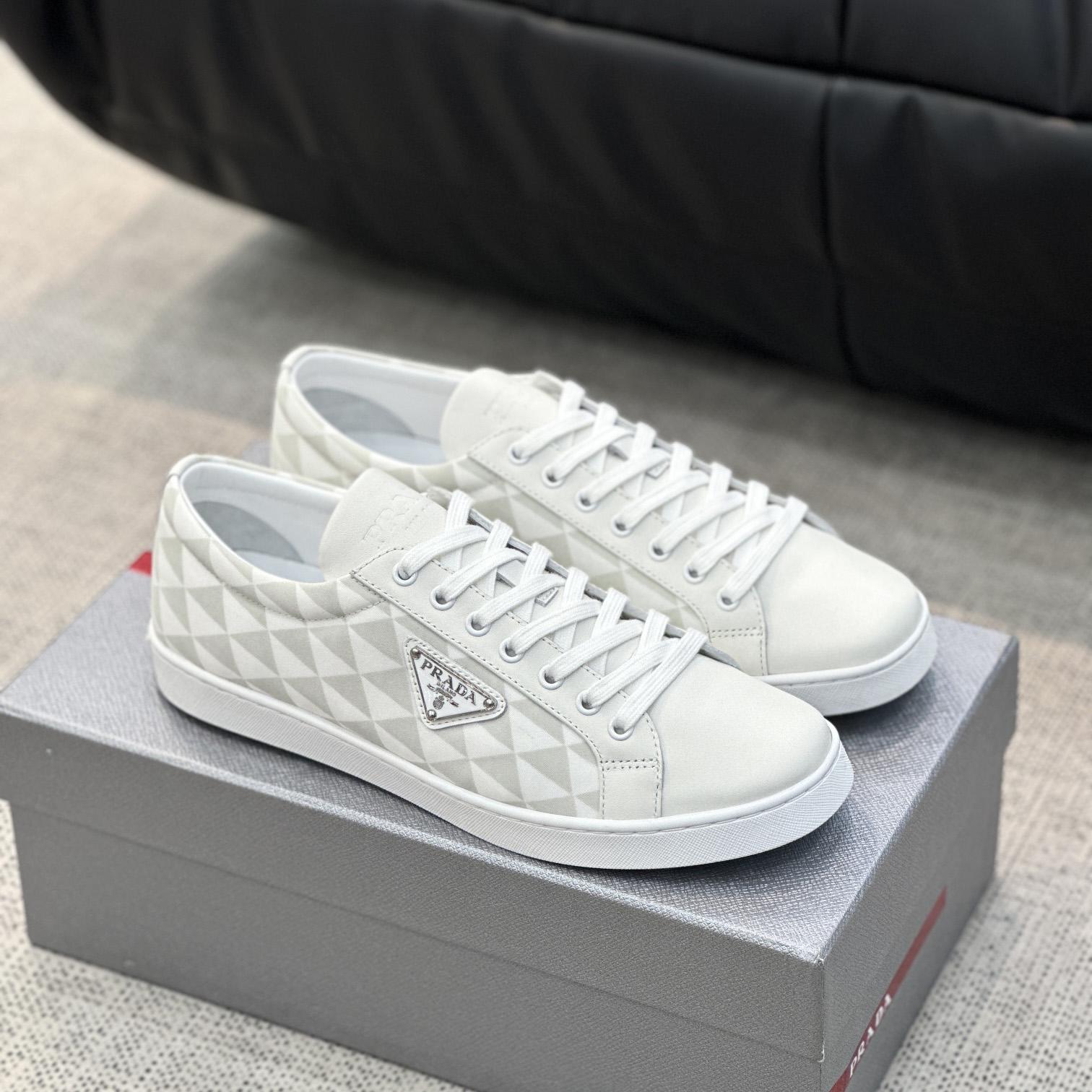 Prada Leather And Re-Nylon Sneakers - EUR FASHION