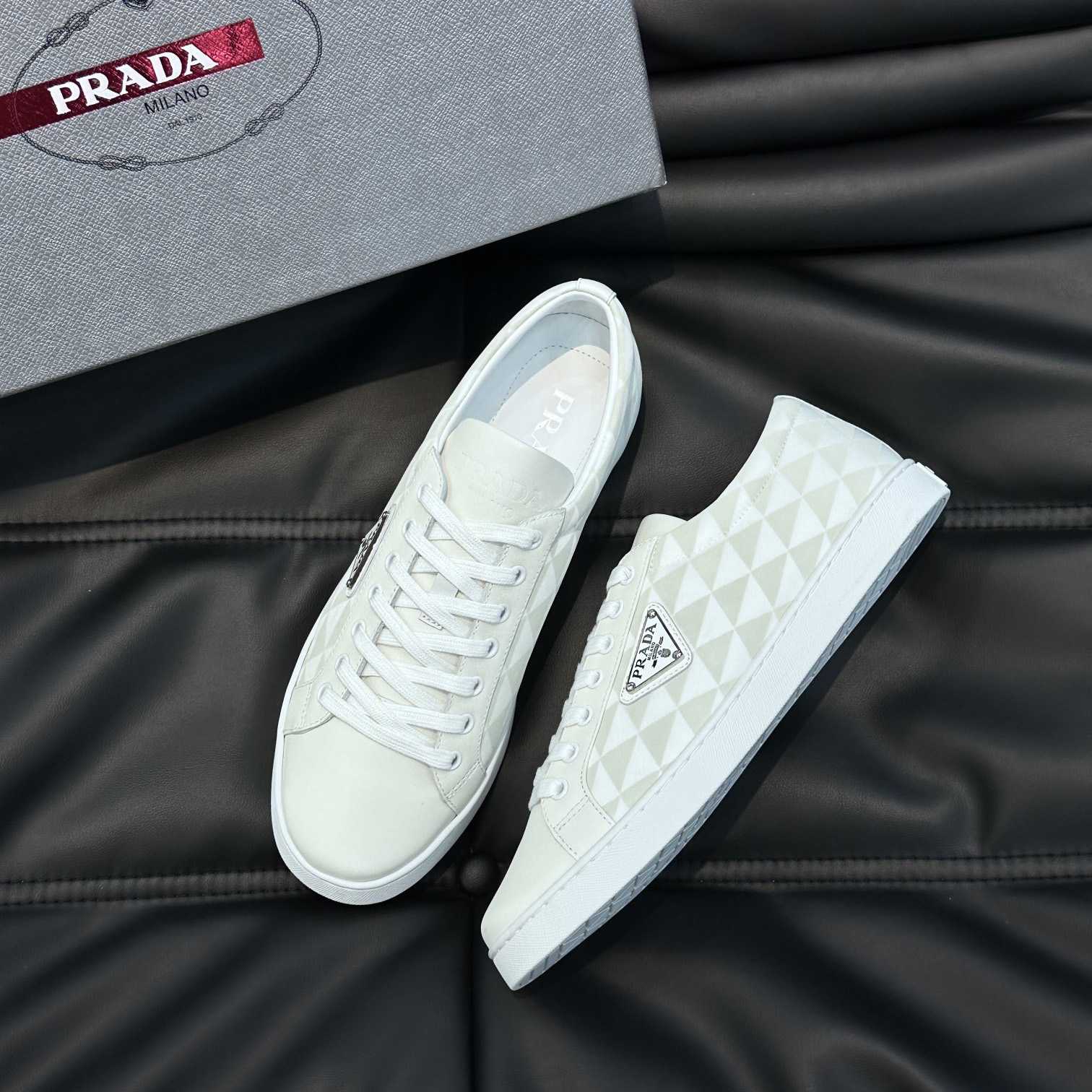 Prada Leather And Re-Nylon Sneakers - EUR FASHION