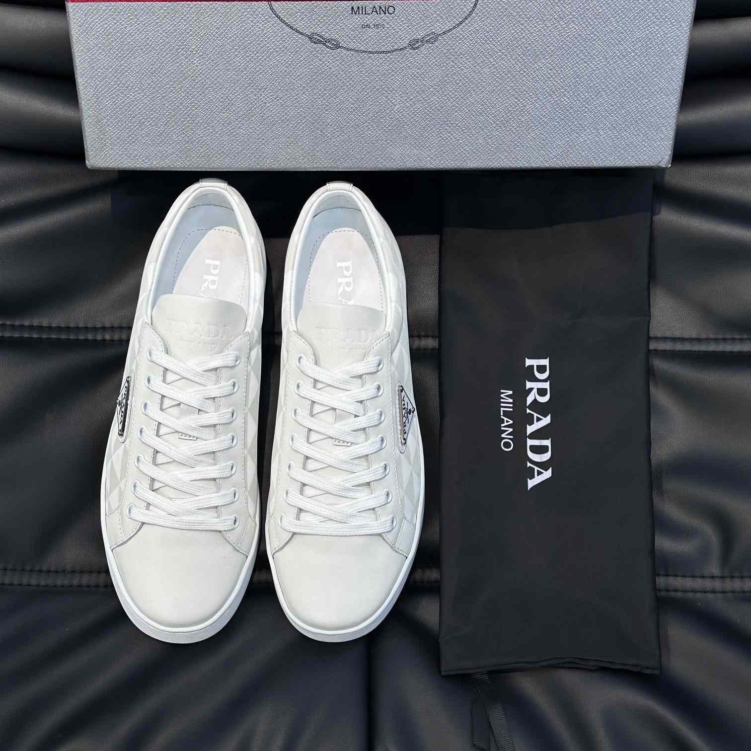 Prada Leather And Re-Nylon Sneakers - EUR FASHION