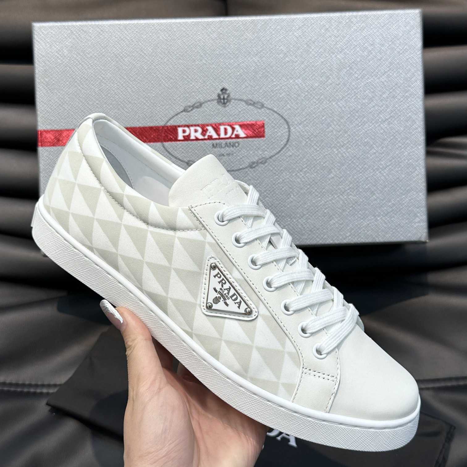 Prada Leather And Re-Nylon Sneakers - EUR FASHION