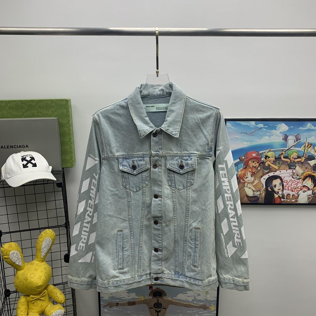 Off White Denim Oversized Denim Temperature Jacket - EUR FASHION