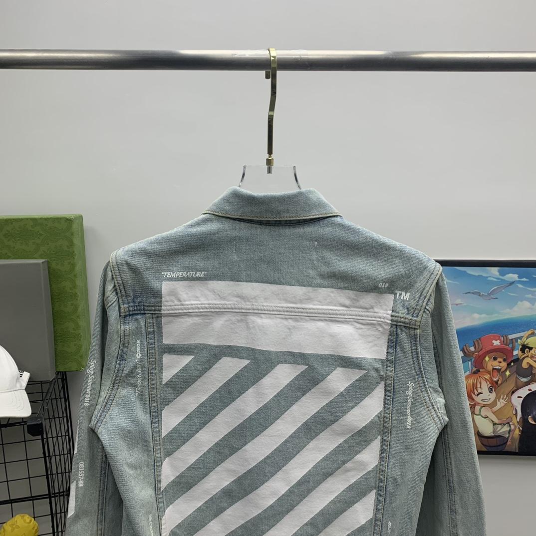 Off White Denim Oversized Denim Temperature Jacket - EUR FASHION