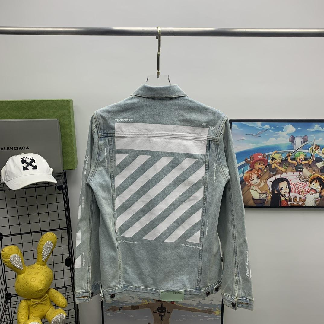 Off White Denim Oversized Denim Temperature Jacket - EUR FASHION