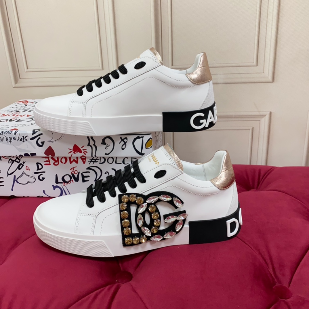 Dolce & Gabbana Calfskin Portofino Sneakers - EUR FASHION