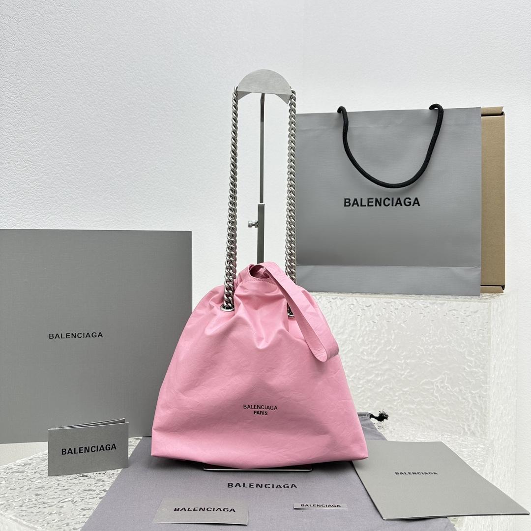 Balenciaga Crush Small Tote Bag In Pink(27X10X32CM) - EUR FASHION