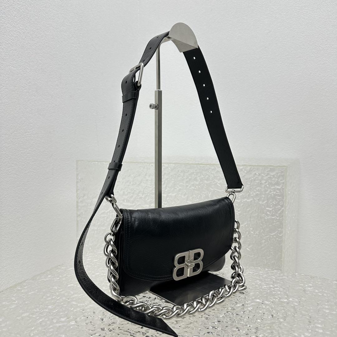 Balenciaga BB Soft Small Flap Bag In Black - EUR FASHION