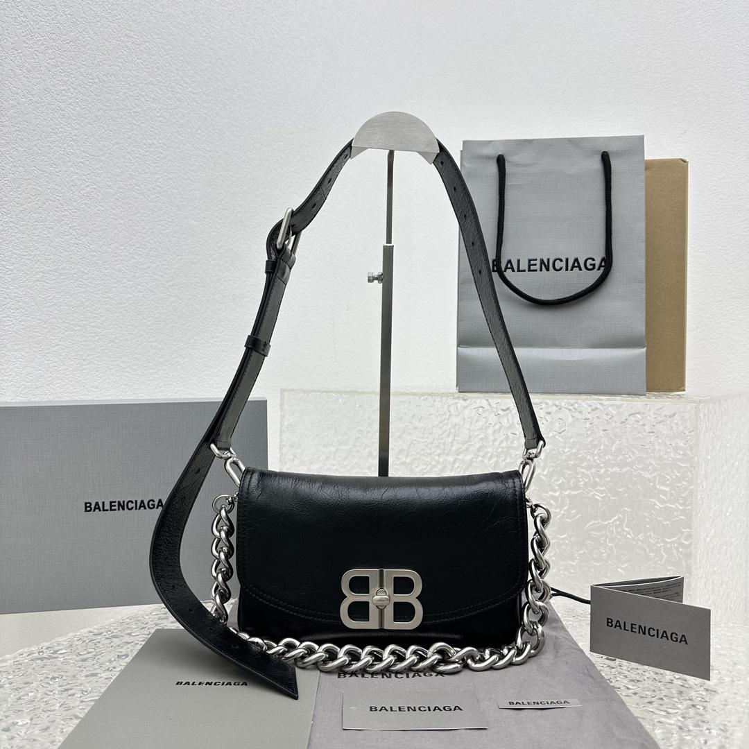 Balenciaga BB Soft Small Flap Bag In Black - EUR FASHION