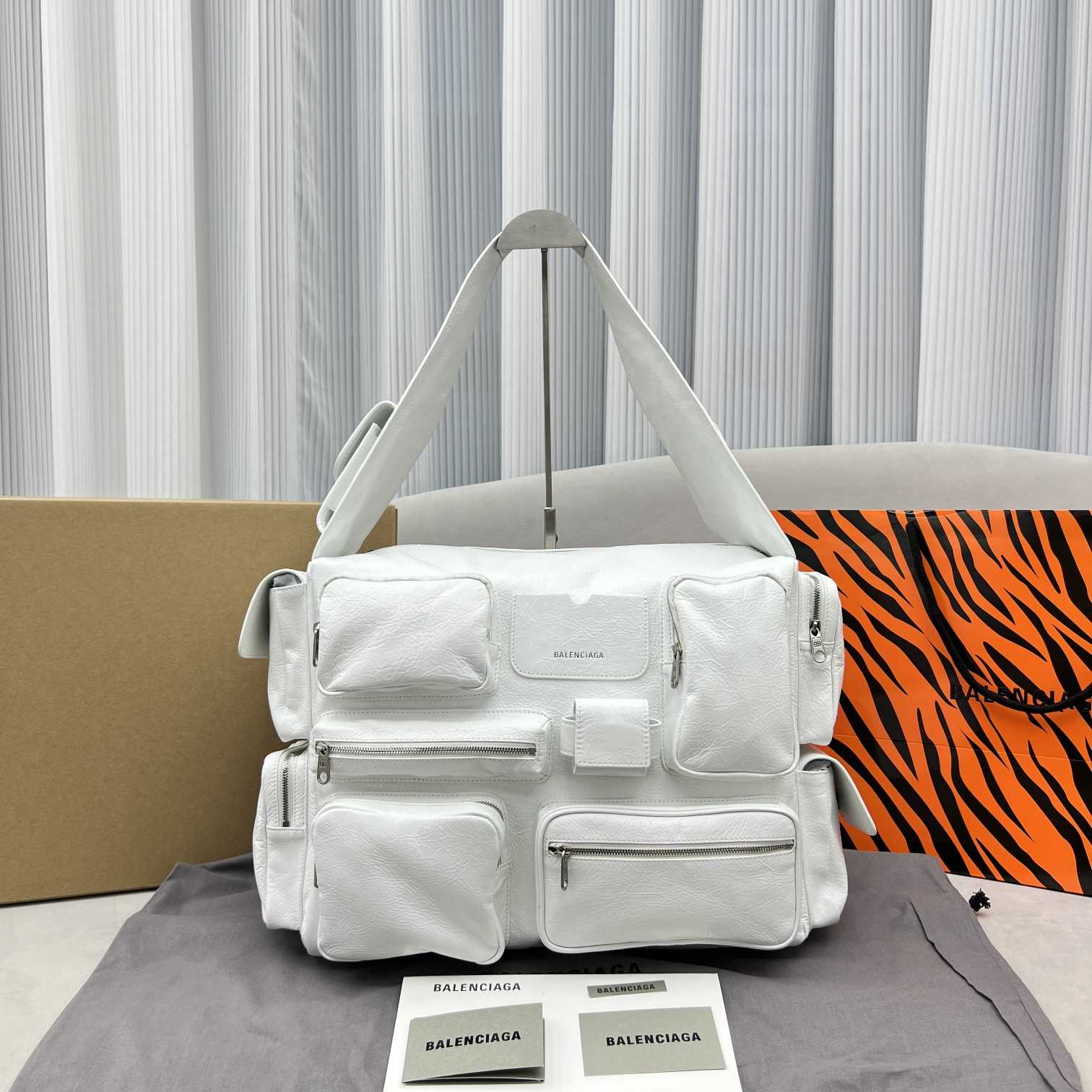 Balenciaga Superbusy Large Sling Bag In White - EUR FASHION