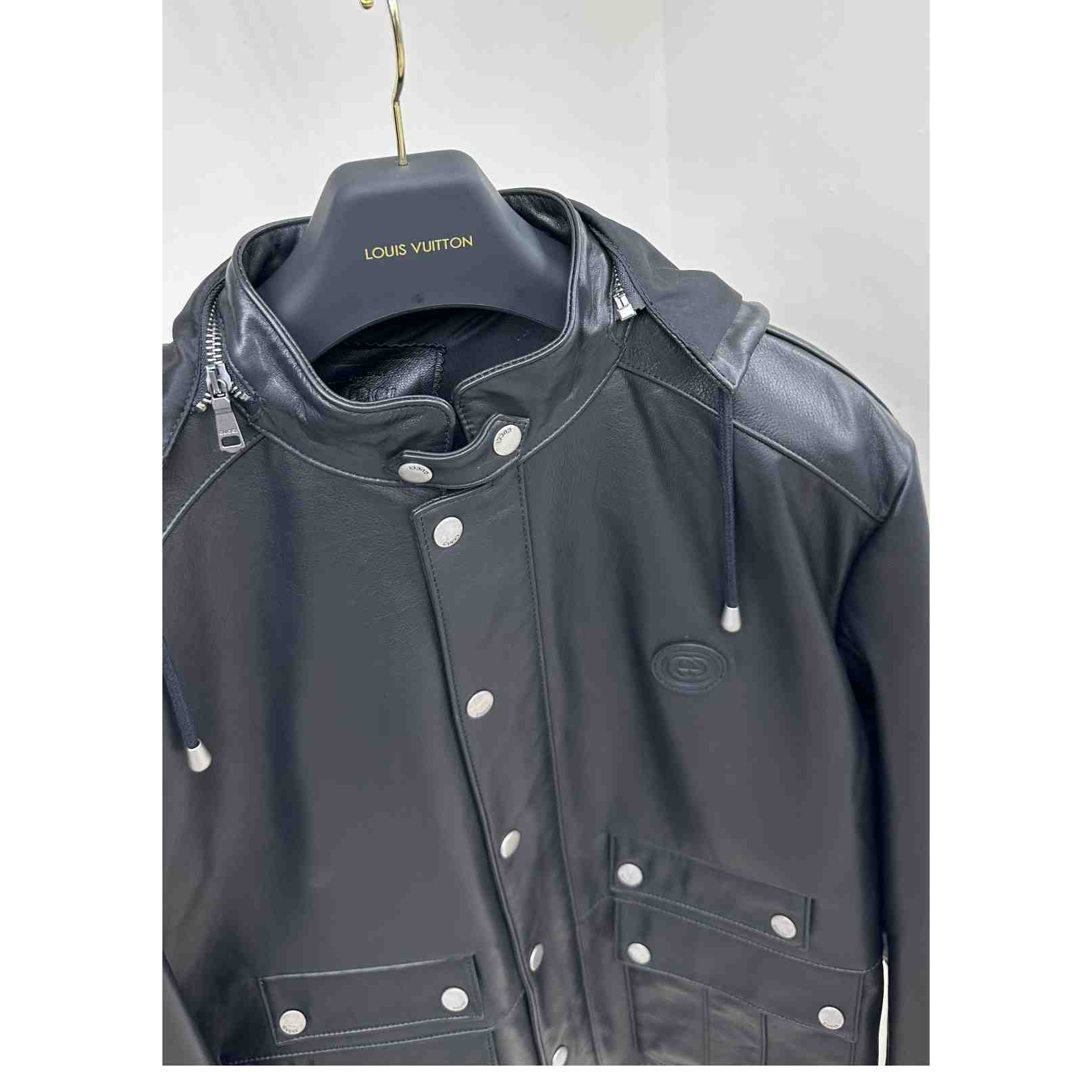 Gucci Leather Jacket With Interlocking G  - EUR FASHION