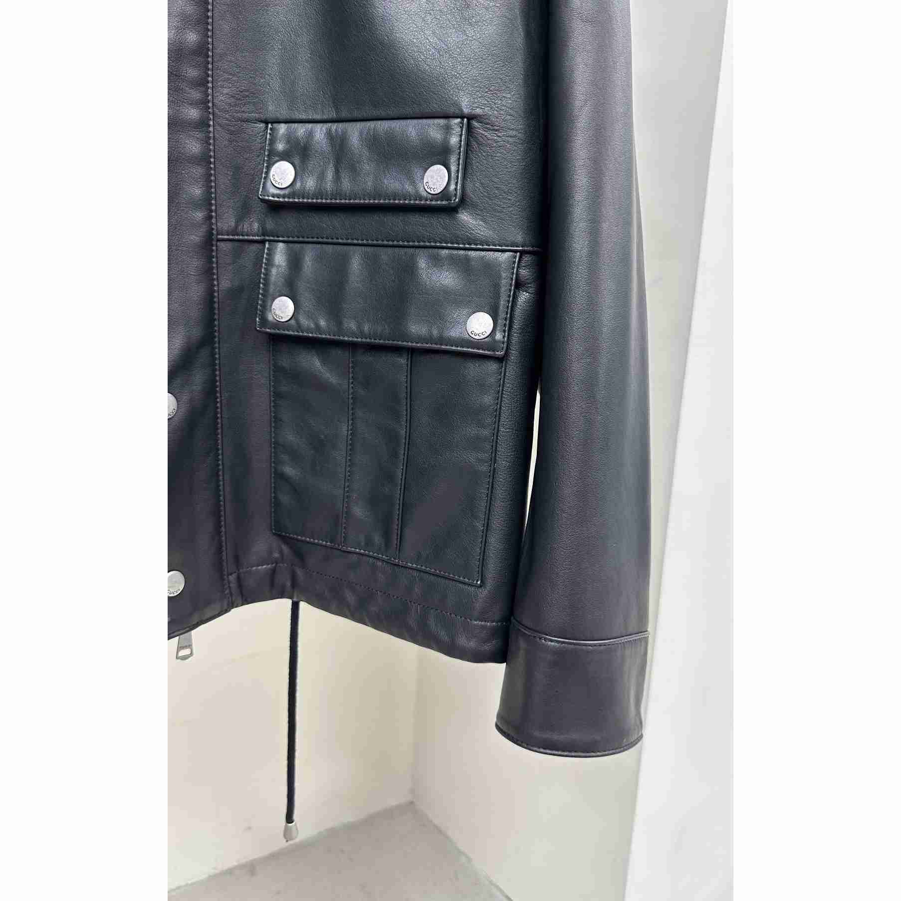 Gucci Leather Jacket With Interlocking G  - EUR FASHION