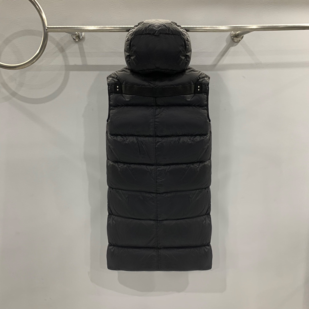 Rick Owens Black Padded Down Vest - EUR FASHION