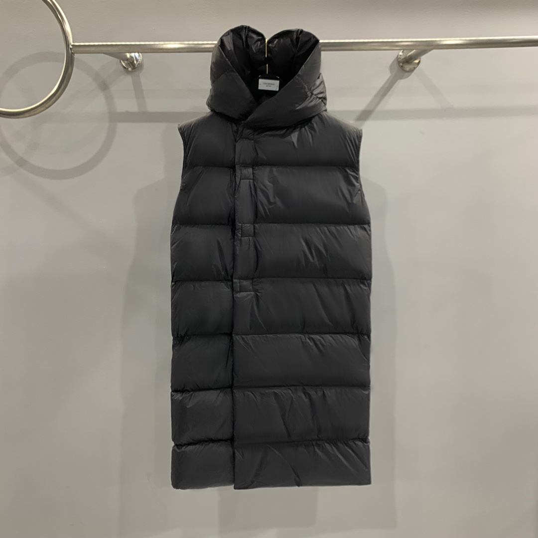 Rick Owens Black Padded Down Vest - EUR FASHION