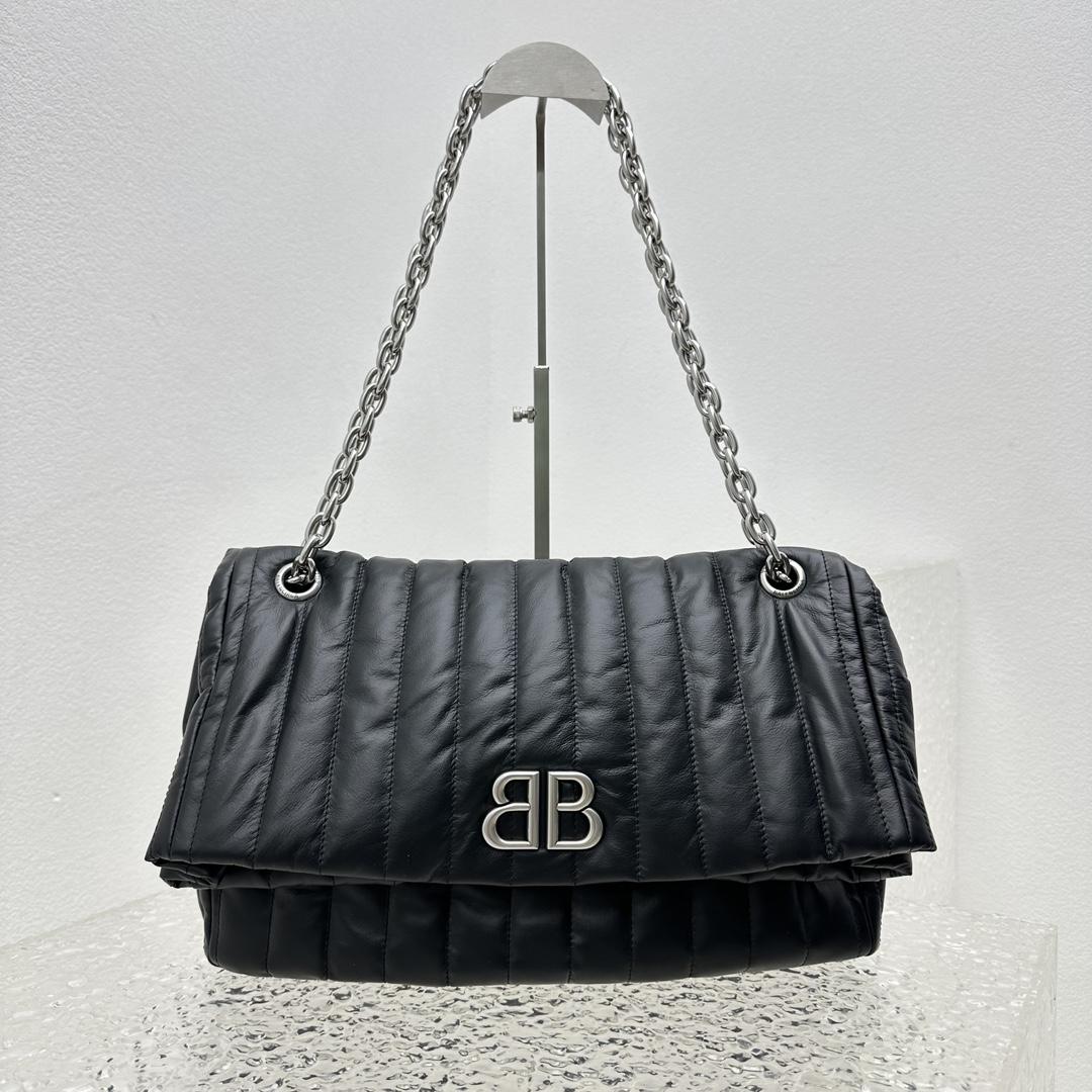 Balenciaga Monaco Large Chain Bag In Black (43.5x32x13cm) - EUR FASHION