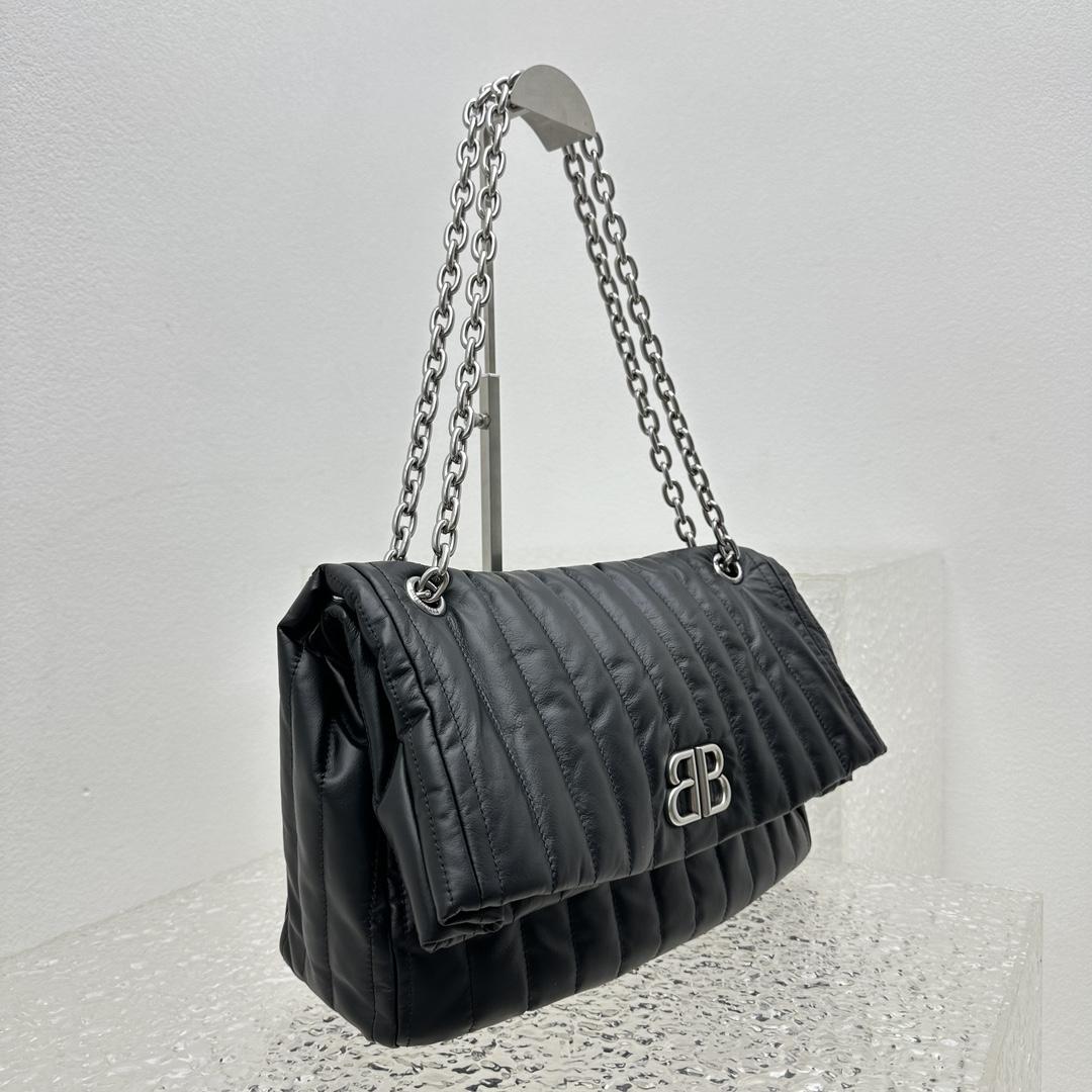 Balenciaga Monaco Large Chain Bag In Black (43.5x32x13cm) - EUR FASHION