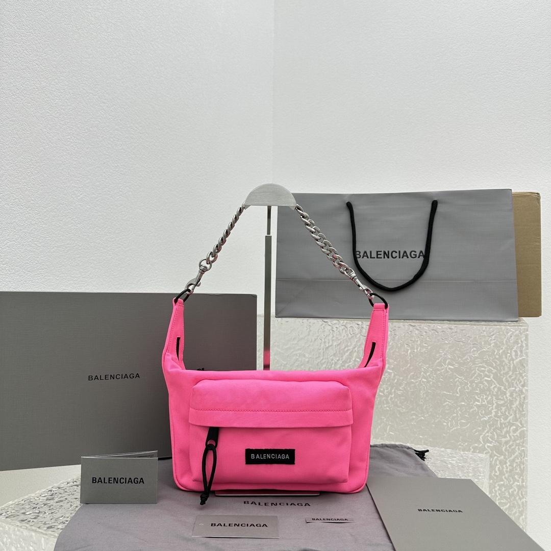 Balenciaga Raver Medium Bag With Chain In Neon Pink - EUR FASHION