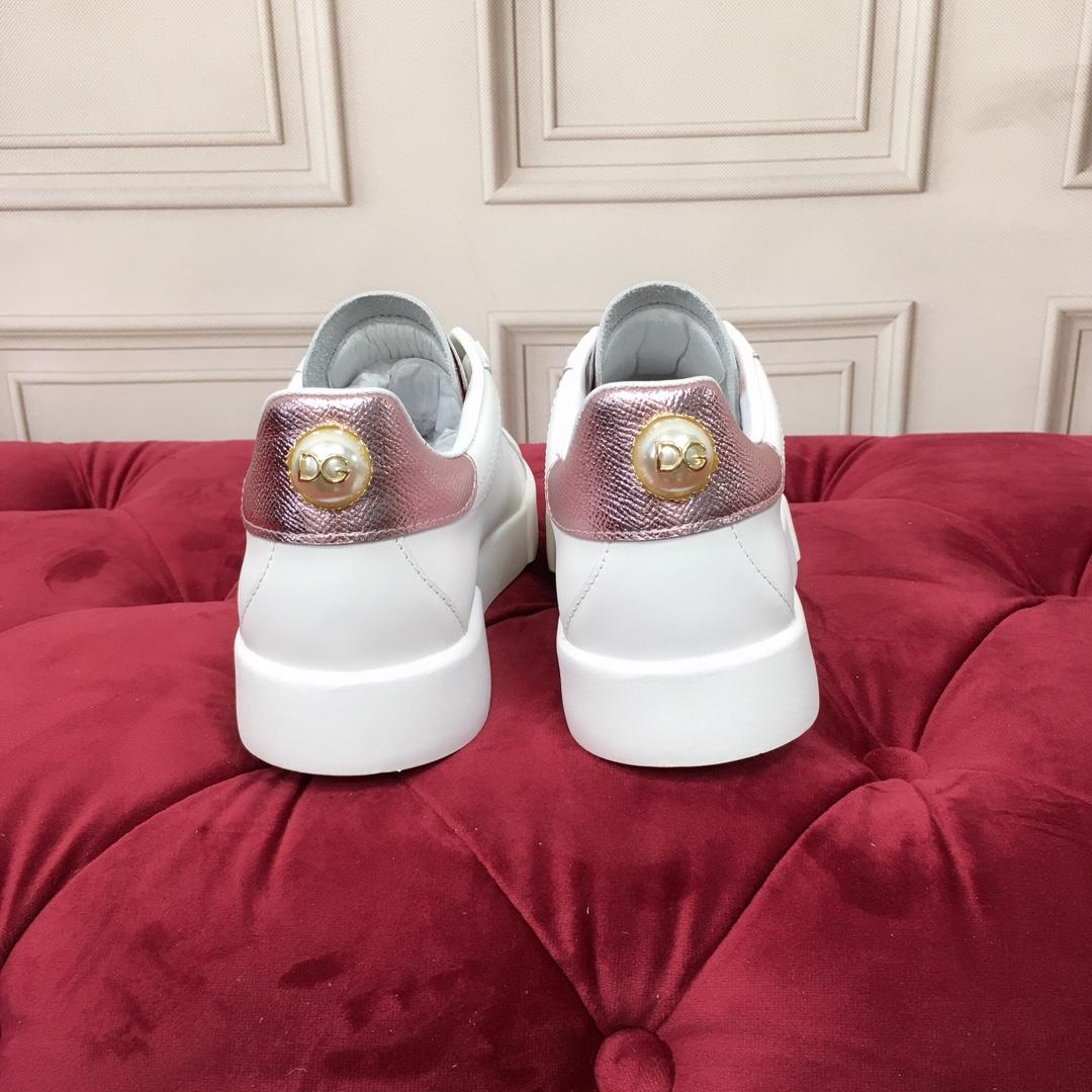 Dolce & Gabbana White Portofino Trainers With Pearl - EUR FASHION