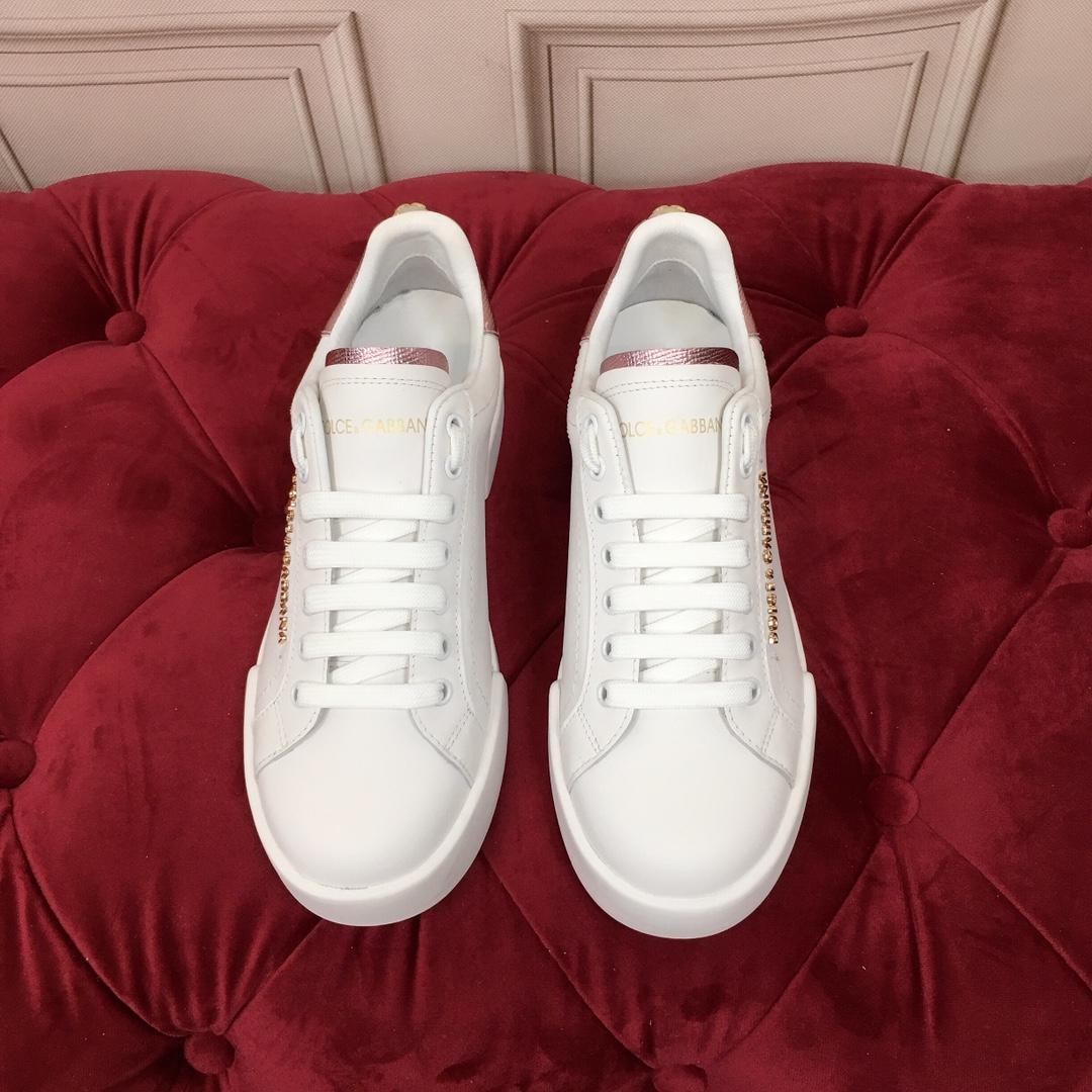 Dolce & Gabbana White Portofino Trainers With Pearl - EUR FASHION