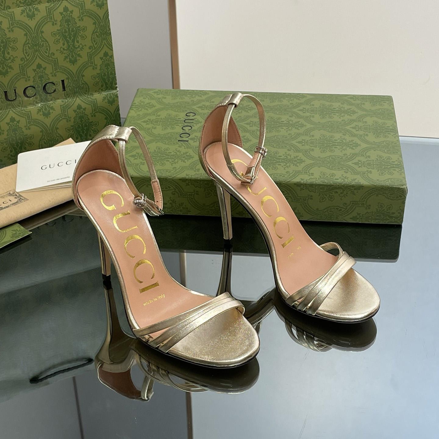 Gucci Women's Heeled Metallic Sandal - EUR FASHION