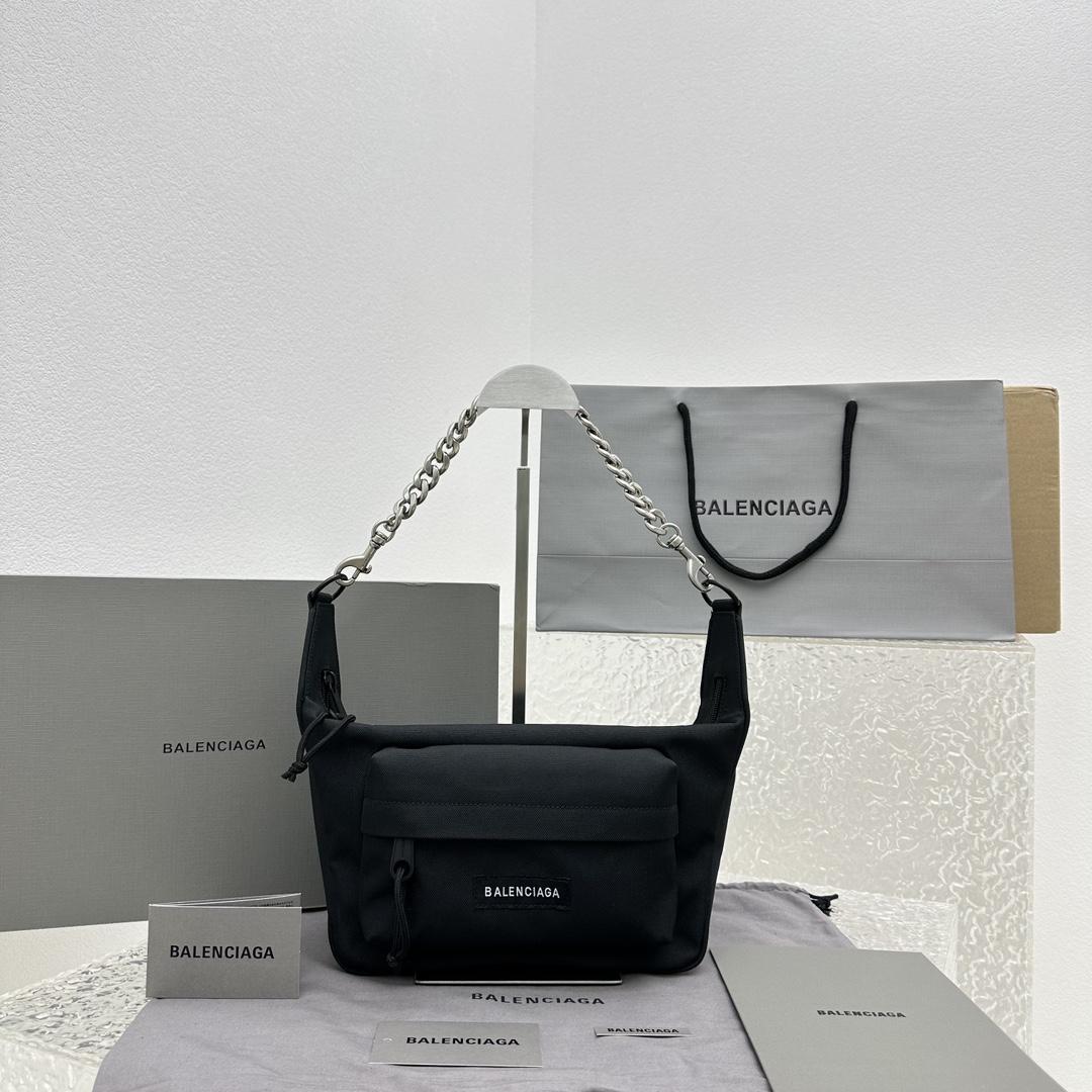 Balenciaga Raver Medium Bag With Chain In Black - EUR FASHION