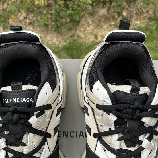 Balenciaga Track Sneaker In Beige And Black Mesh And Nylon - EUR FASHION