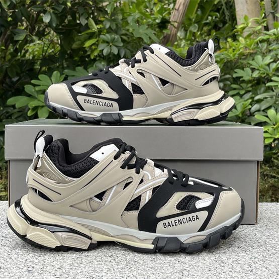 Balenciaga Track Sneaker In Beige And Black Mesh And Nylon - EUR FASHION