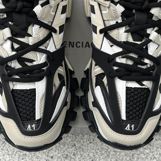 Balenciaga Track Sneaker In Beige And Black Mesh And Nylon - EUR FASHION