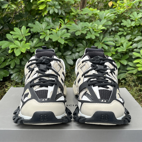 Balenciaga Track Sneaker In Beige And Black Mesh And Nylon - EUR FASHION