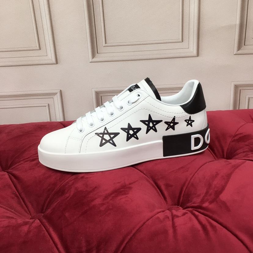 Dolce & Gabbana White Portofino Stars Sneakers - EUR FASHION