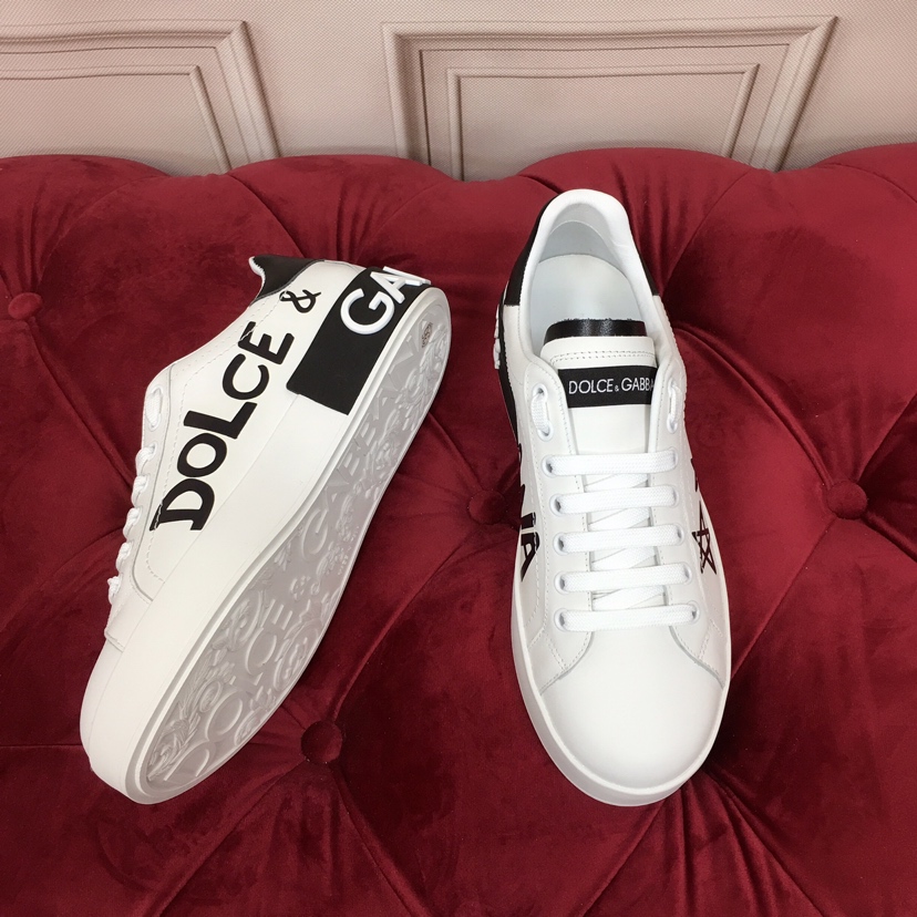 Dolce & Gabbana White Portofino Stars Sneakers - EUR FASHION