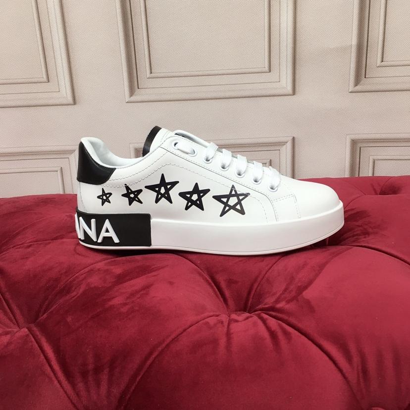 Dolce & Gabbana White Portofino Stars Sneakers - EUR FASHION