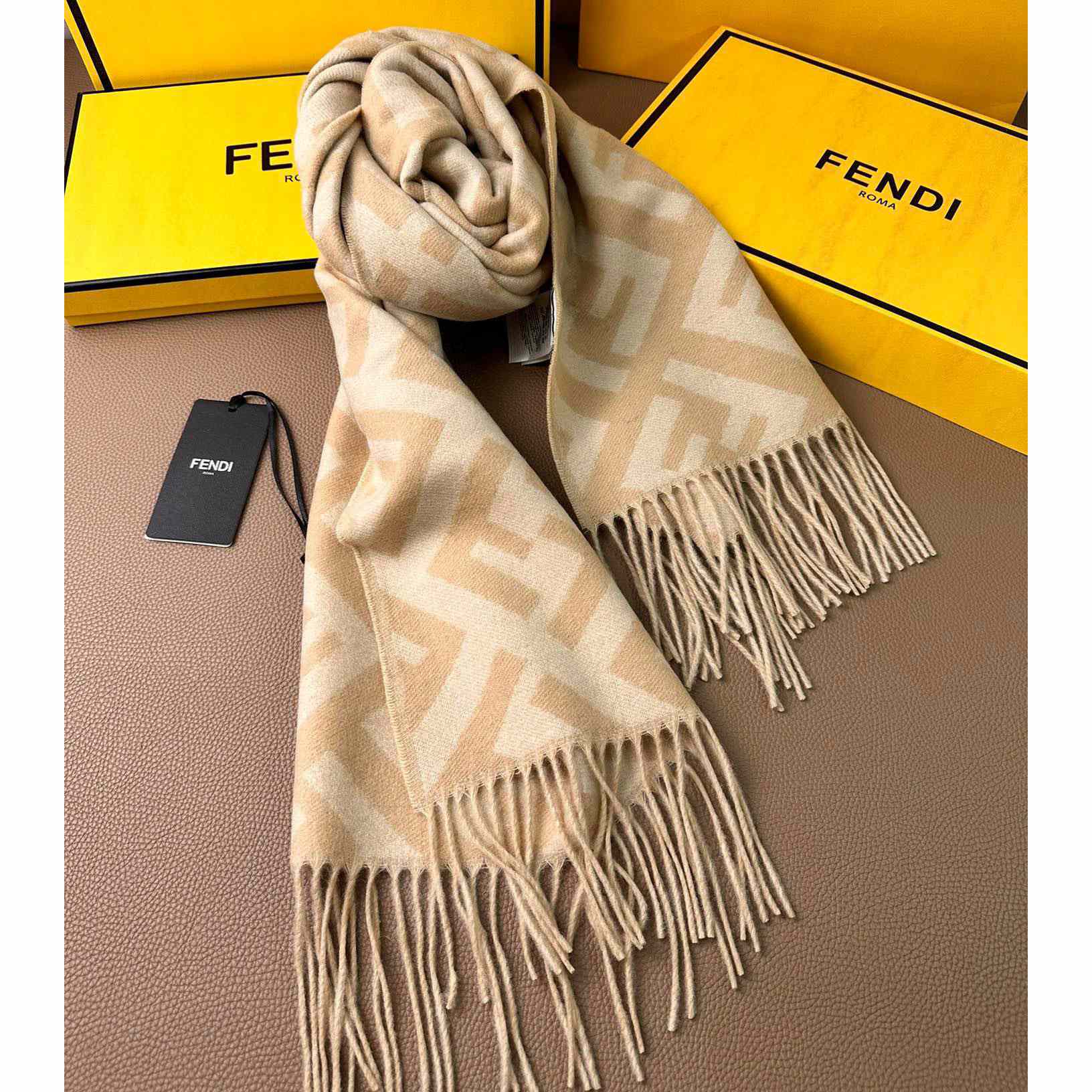 Fendi Beige Cashmere Scarf - EUR FASHION