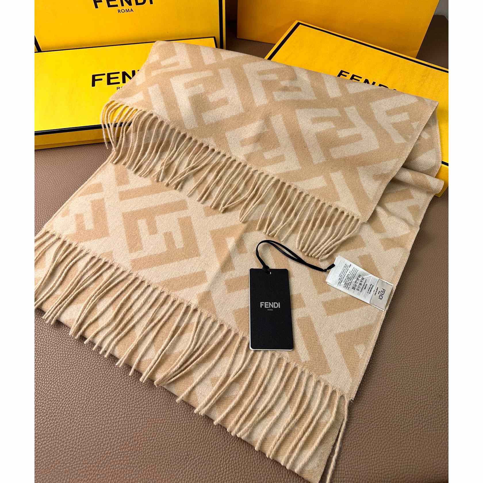 Fendi Beige Cashmere Scarf - EUR FASHION