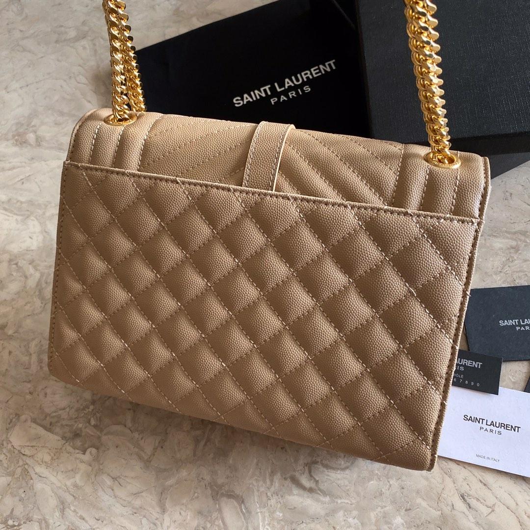 Saint Laurent Envelope Medium In Quilted Grain De Poudre Embossed Leather - EUR FASHION