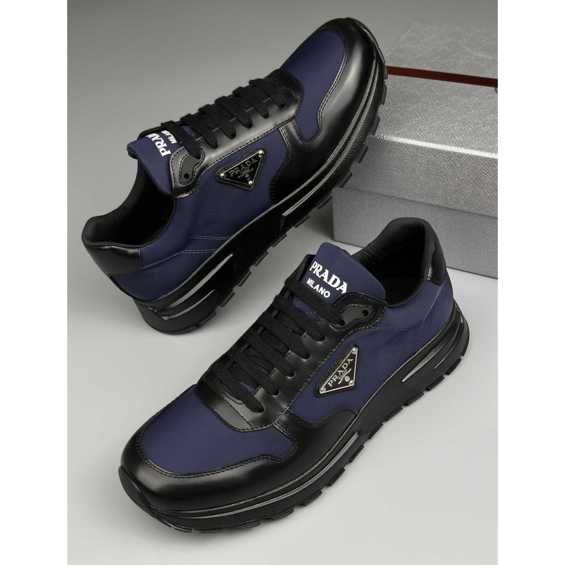 Prada Re-Nylon And Brushed Leather Sneakers - EUR FASHION