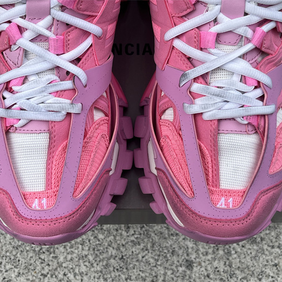 Balenciaga Track Sneaker In Pink Mesh And Suede-like Fabric - EUR FASHION