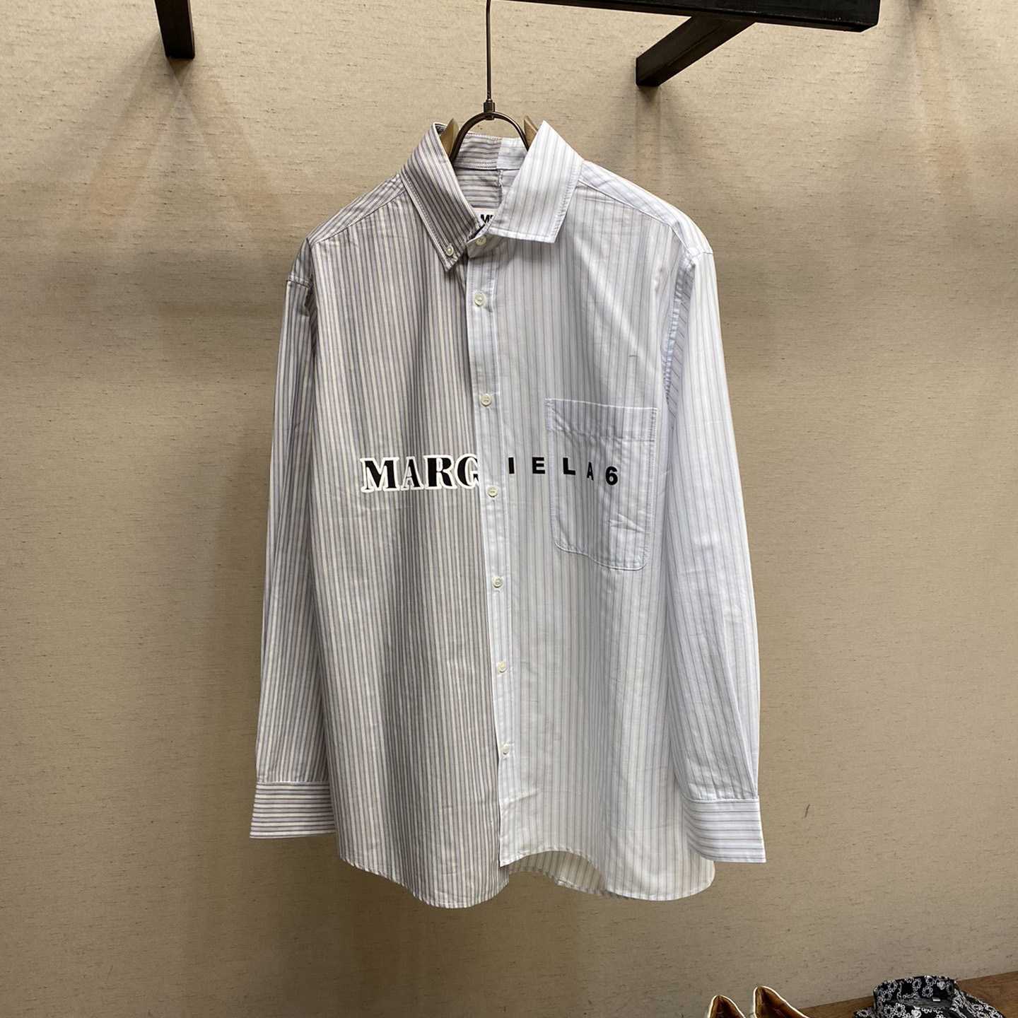 Maison Margiela Logo-print Asymmetric Shirt - EUR FASHION